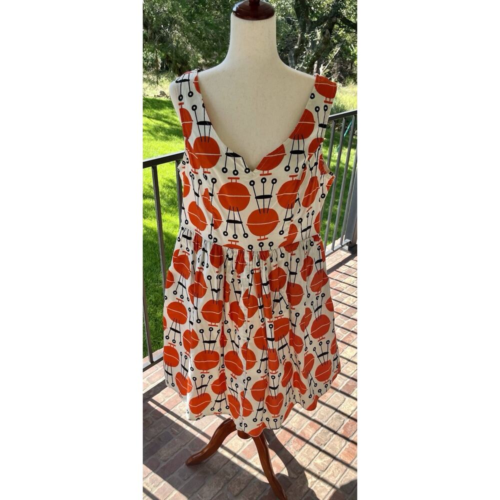 Fervour x Modcloth Retro BBQ Grill Pattern Fit and Flare Swing Dress Plus Size - Picture 2 of 12